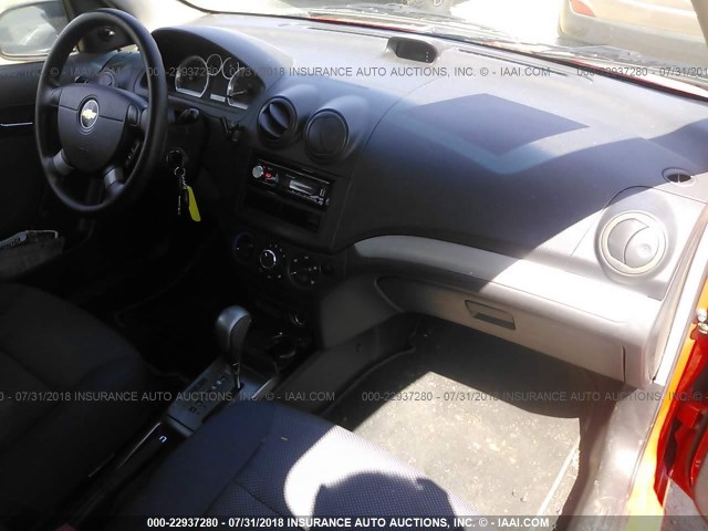 KL1TD56687B112349 - 2007 CHEVROLET AVEO LS RED photo 5