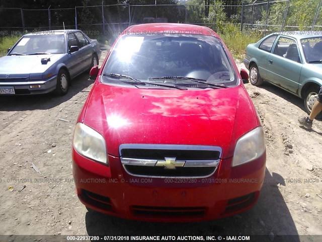 KL1TD56687B112349 - 2007 CHEVROLET AVEO LS RED photo 6