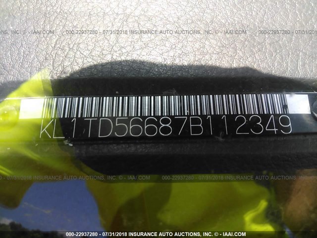 KL1TD56687B112349 - 2007 CHEVROLET AVEO LS RED photo 9