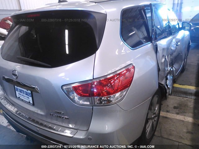 5N1AR2MM2DC648541 - 2013 NISSAN PATHFINDER S/SV/SL/PLATINUM SILVER photo 4