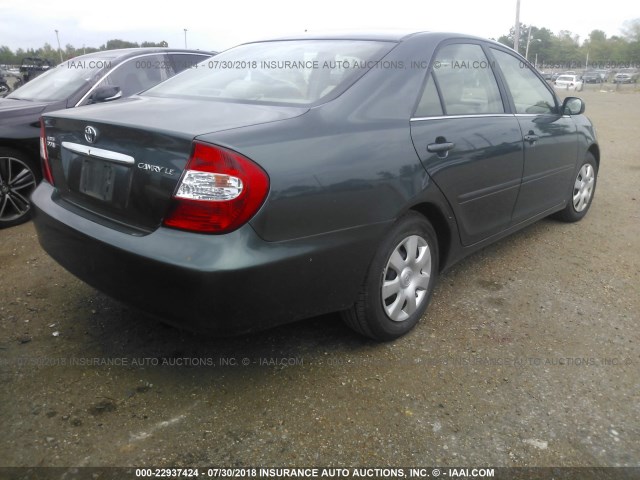 4T1BE30K32U510718 - 2002 TOYOTA CAMRY LE/XLE/SE 绿色 照片 4