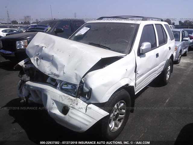 4S2CK58W924317658 - 2002 ISUZU RODEO S/LS/LSE WHITE photo 2