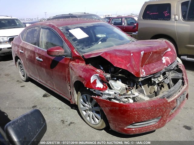 3N1AB7AP3DL699560 - 2013 NISSAN SENTRA S/SV/SR/SL RED photo 1