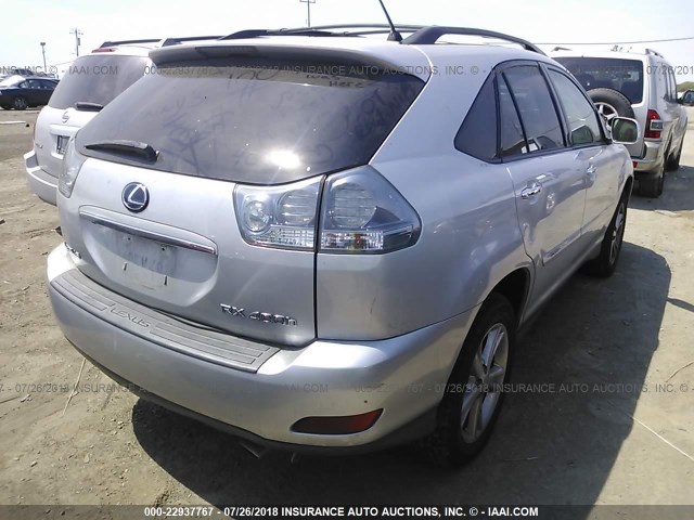 JTJHW31U482049395 - 2008 LEXUS RX 400H SILVER photo 4