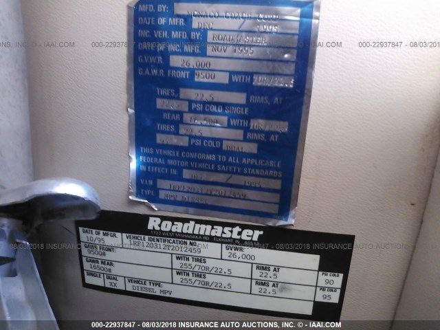 1RF120312T2012459 - 1996 ROADMASTER RAIL DYANASTER Unknown photo 9