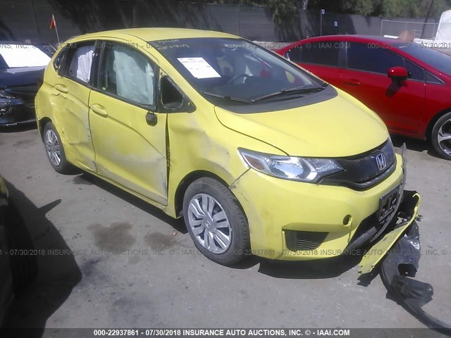 3HGGK5H57FM769009 - 2015 HONDA FIT LX YELLOW photo 1