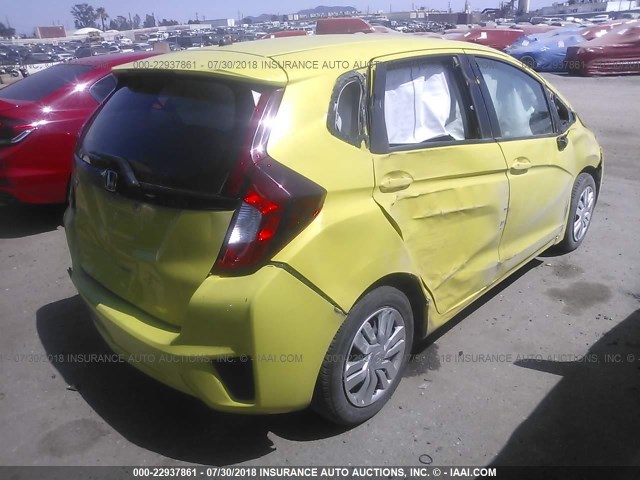 3HGGK5H57FM769009 - 2015 HONDA FIT LX YELLOW photo 4