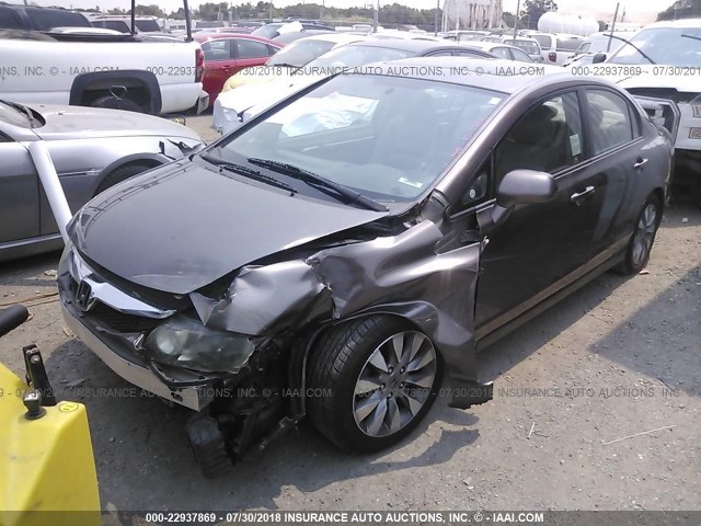 2HGFA169X9H529128 - 2009 HONDA CIVIC EXL ნაცრისფერი ფოტო 2