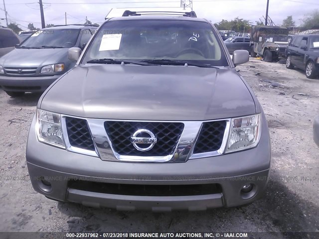 5N1AR18U36C620156 - 2006 NISSAN PATHFINDER LE/SE/XE BROWN photo 6