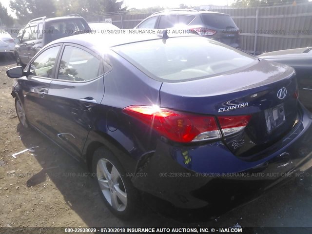 5NPDH4AE0DH412987 - 2013 HYUNDAI ELANTRA GLS/LIMITED Dark Blue photo 3