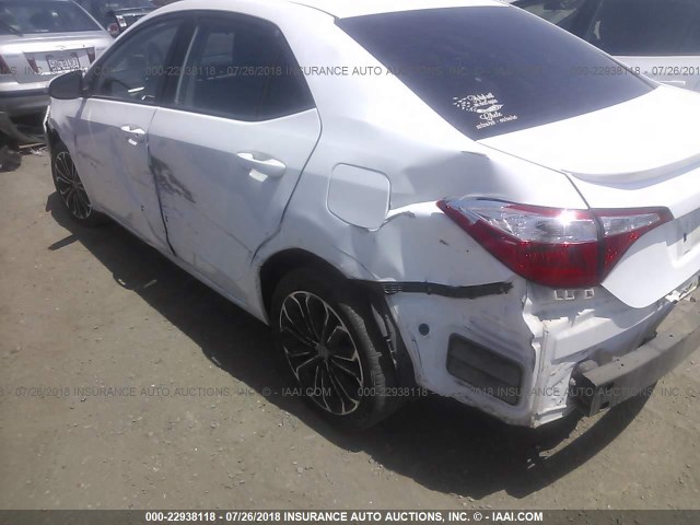 5YFBURHE0GP466321 - 2016 TOYOTA COROLLA L/LE/LE PLS/PRM/S/S PLS WHITE photo 6