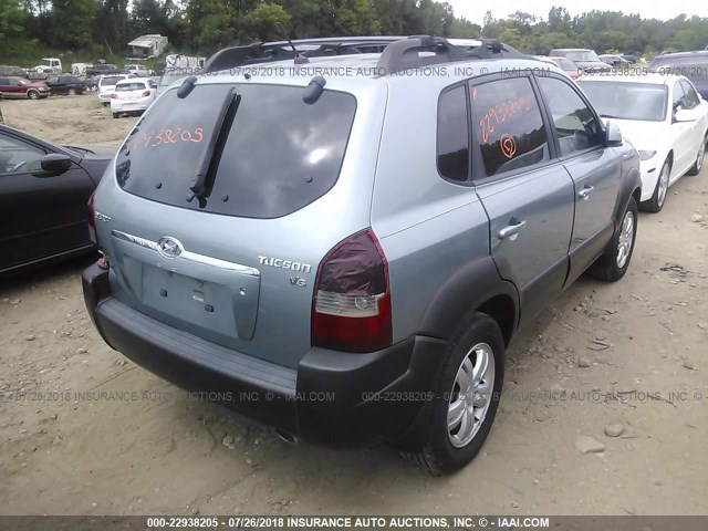 KM8JN12D36U450038 - 2006 HYUNDAI TUCSON GLS/LIMITED TURQUOISE photo 4