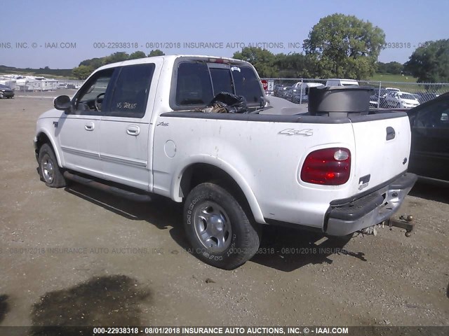 1FTRW08L91KD87884 - 2001 FORD F150 SUPERCREW WHITE photo 3