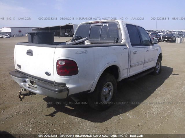 1FTRW08L91KD87884 - 2001 FORD F150 SUPERCREW თეთრი ფოტო 4