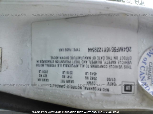 2G4WF5516Y1229544 - 2000 BUICK REGAL GS WHITE photo 9