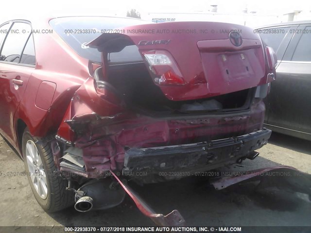JTNBK46K473015947 - 2007 TOYOTA CAMRY NEW GENERAT LE/XLE/SE RED photo 6