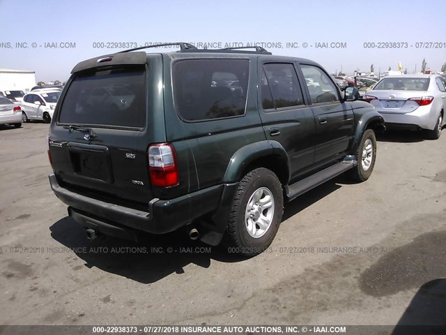 JT3GN86R510208496 - 2001 TOYOTA 4RUNNER SR5 GREEN photo 4