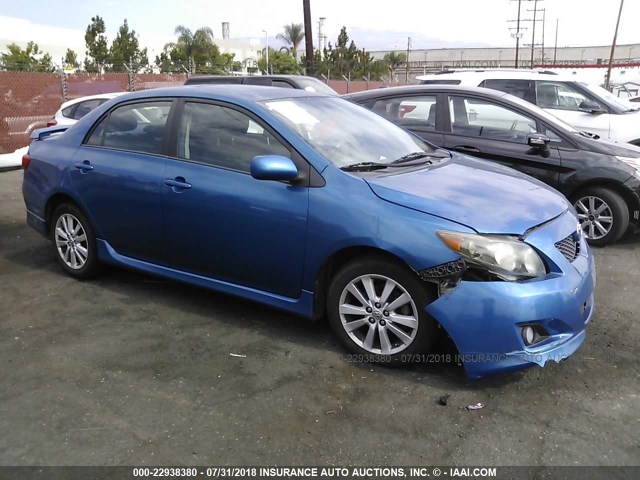 1NXBU40E29Z070780 - 2009 TOYOTA COROLLA S/LE/XLE BLUE photo 1