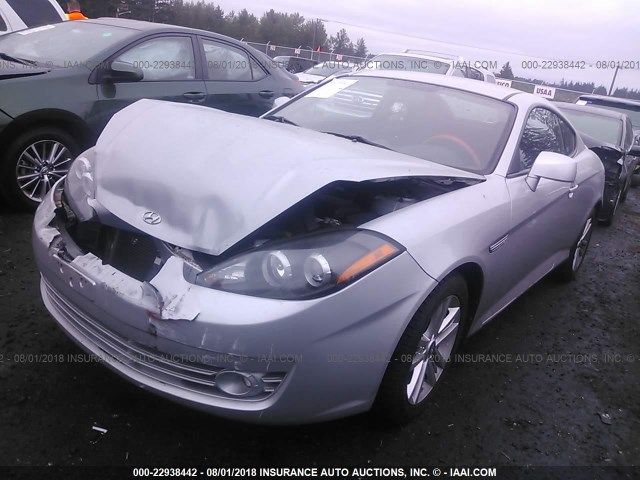 KMHHM66DX8U294804 - 2008 HYUNDAI TIBURON GS SILVER photo 2