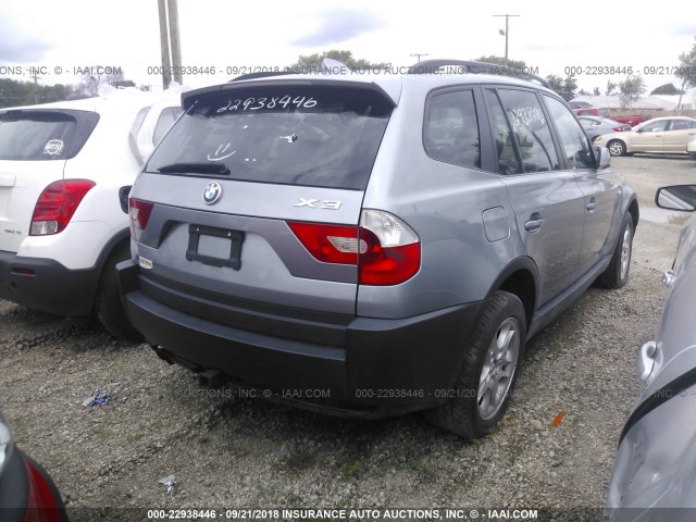 WBXPA73454WB20260 - 2004 BMW X3 2.5I GRAY photo 4