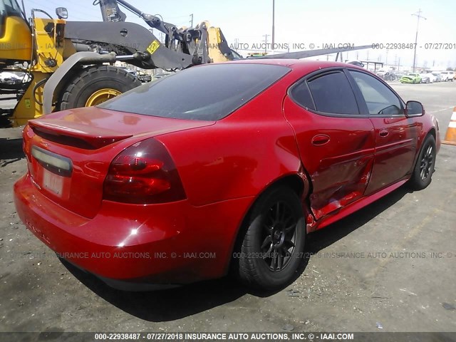 2G2WP552681117695 - 2008 PONTIAC GRAND PRIX RED photo 4