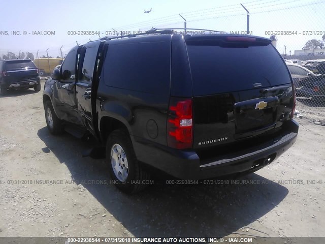 1GNSCJE00DR349974 - 2013 CHEVROLET SUBURBAN C1500 LT BLACK photo 3