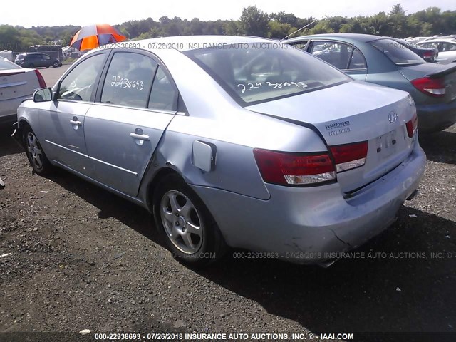 5NPEU46F56H118814 - 2006 HYUNDAI SONATA GLS/LX SILVER photo 3