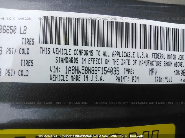 1A8HW58N88F154035 - 2008 CHRYSLER ASPEN LIMITED GRAY photo 9