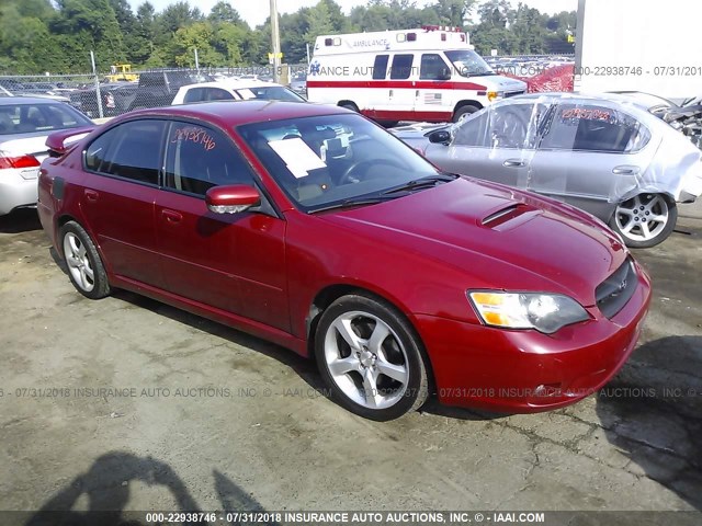 4S3BL686454211343 - 2005 SUBARU LEGACY GT RED photo 1