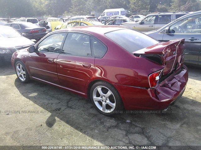 4S3BL686454211343 - 2005 SUBARU LEGACY GT RED photo 3