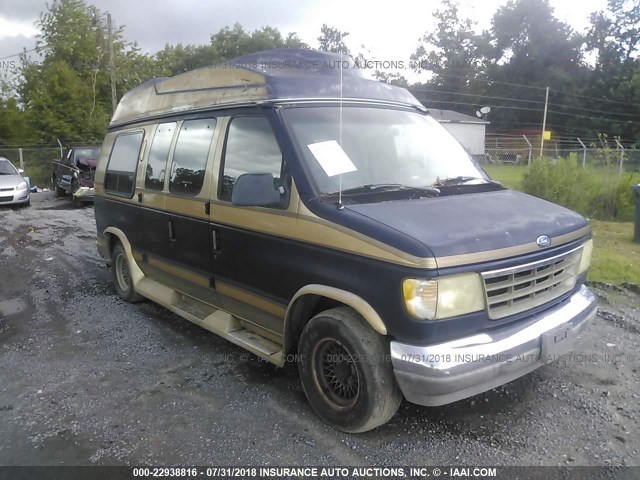 1FDEE14N4NHA29864 - 1992 FORD ECONOLINE E150 VAN BLUE photo 1