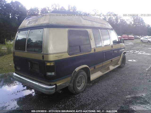 1FDEE14N4NHA29864 - 1992 FORD ECONOLINE E150 VAN BLUE photo 4