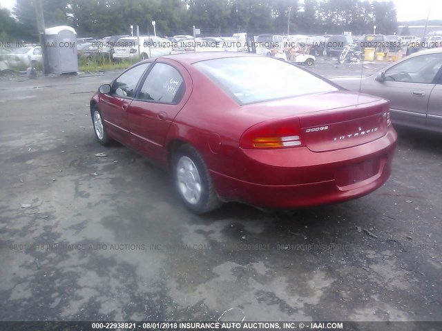 2B3HD46R72H208686 - 2002 DODGE INTREPID SE RED photo 3