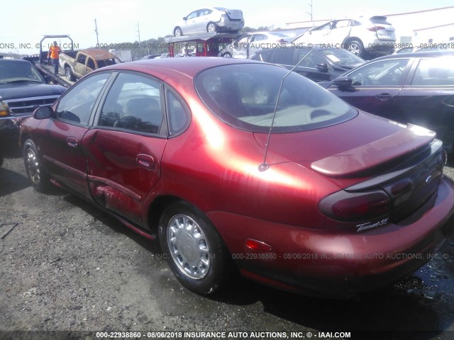 1FAFP53S6WA203709 - 1998 FORD TAURUS SE COMFORT RED photo 3