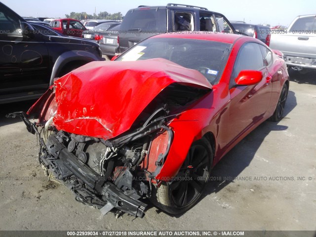 KMHHT6KD3BU044630 - 2011 HYUNDAI GENESIS COUPE 2.0T RED photo 2