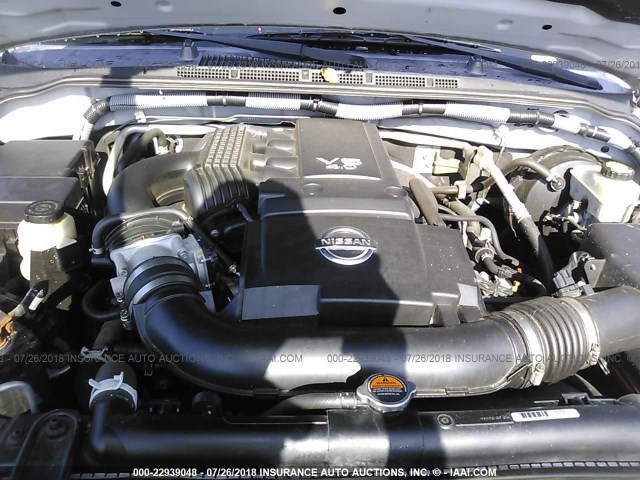 1N6AD0ERXBC448745 - 2011 NISSAN FRONTIER S/SV/SL/PRO-4X 银色 照片 10