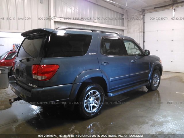 5TDBT48A35S254990 - 2005 TOYOTA SEQUOIA LIMITED BLUE photo 4