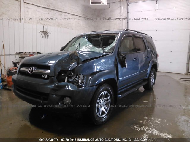 5TDBT48A35S254990 - 2005 TOYOTA SEQUOIA LIMITED BLUE photo 6