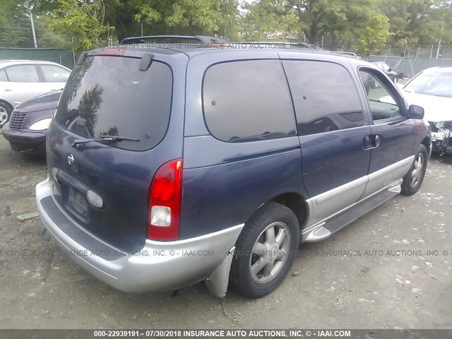 4N2ZN16T51D815902 - 2001 NISSAN QUEST SE BLUE photo 4