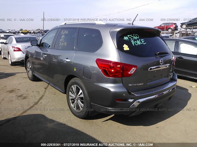 5N1DR2MM0HC639937 - 2017 NISSAN PATHFINDER S/SV/SL/PLATINUM GRAY photo 3