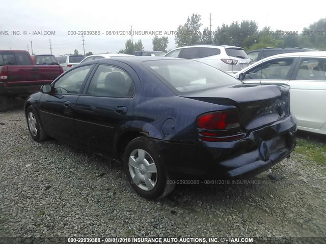 1B3EL46T15N643121 - 2005 DODGE STRATUS SXT BLUE photo 3