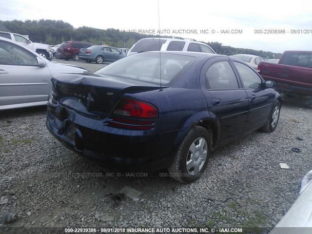 1B3EL46T15N643121 - 2005 DODGE STRATUS SXT BLUE photo 4