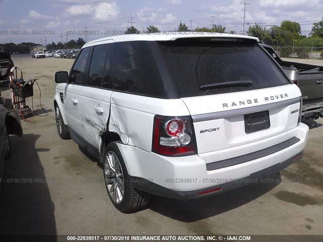 SALSK2D45CA747421 - 2012 LAND ROVER RANGE ROVER SPORT LUX WHITE photo 3