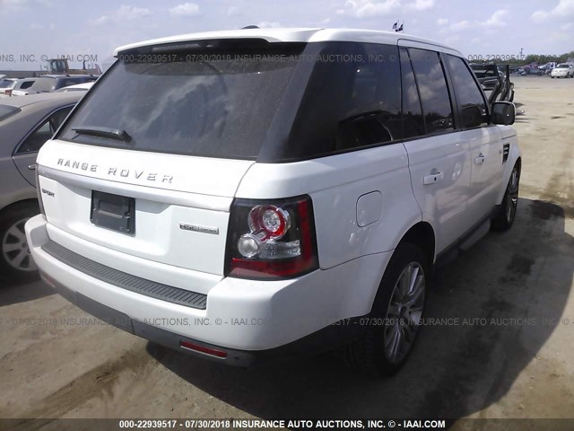 SALSK2D45CA747421 - 2012 LAND ROVER RANGE ROVER SPORT LUX WHITE photo 4