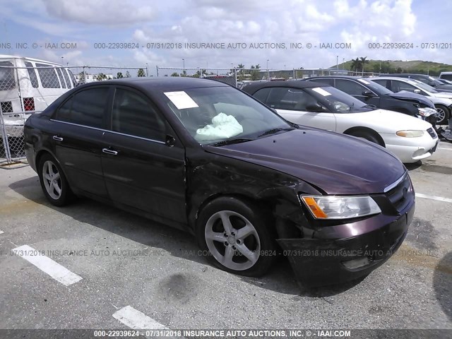 5NPEU46F76H051231 - 2006 HYUNDAI SONATA GLS/LX BURGUNDY photo 1