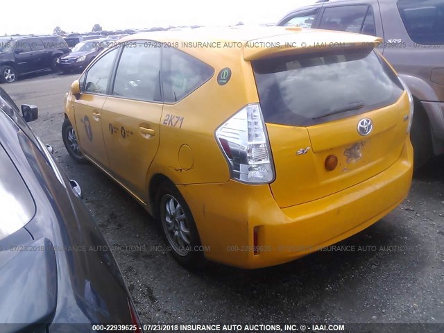 JTDZN3EU0C3145774 - 2012 TOYOTA PRIUS V YELLOW photo 3