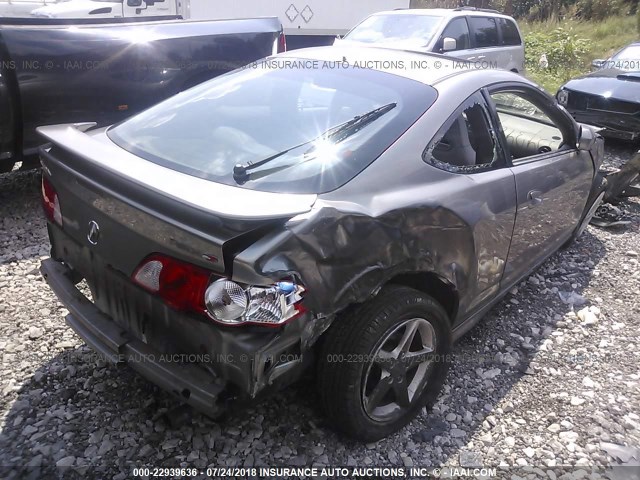 JH4DC53064S004614 - 2004 ACURA RSX TYPE-S GRAY photo 4