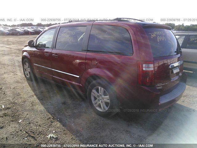 2D8HN54X78R639181 - 2008 DODGE GRAND CARAVAN SXT RED photo 3