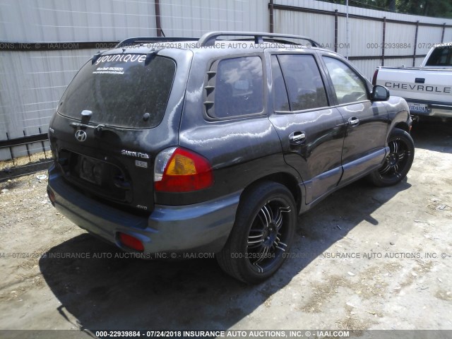 KM8SC73E73U509981 - 2003 HYUNDAI SANTA FE GLS AWD BLACK photo 4