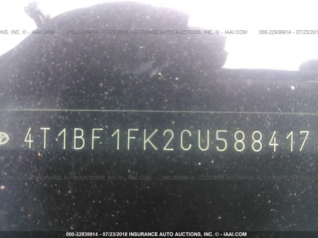 4T1BF1FK2CU588417 - 2012 TOYOTA CAMRY SE/LE/XLE თეთრი ფოტო 9